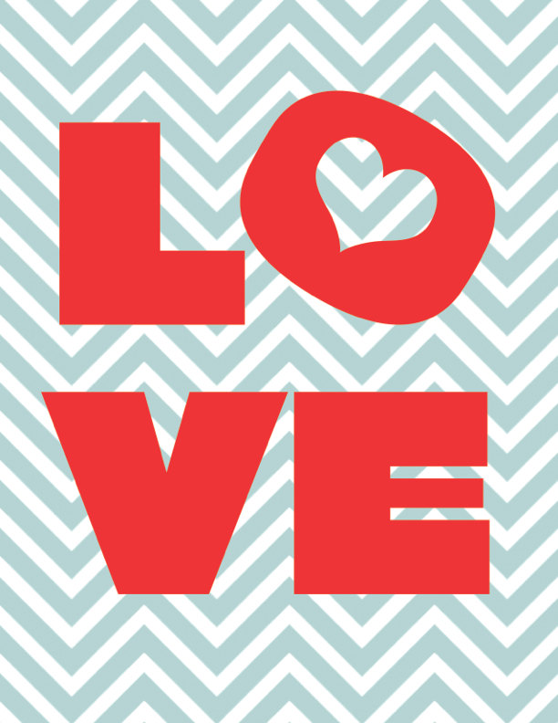Love Print On Chevron Background Heart Pop By Icandyproducts