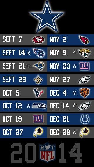 Dallas Cowboys Nfl Schedule Cowboy Wallpaper