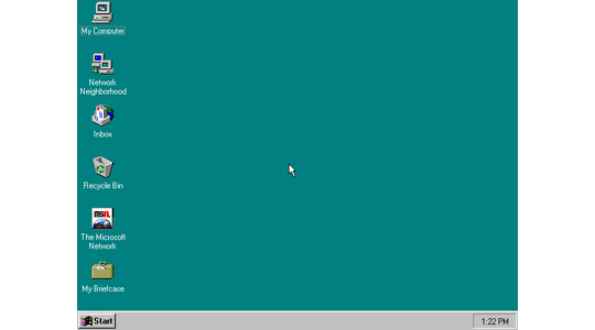 windows 95 s default teal wallpaper is a classic if a little harsh on