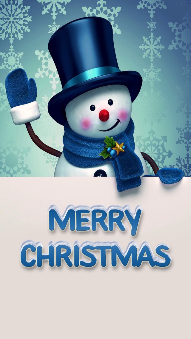 iPhone 5s Merry Christmas Snowman Best Wallpaper