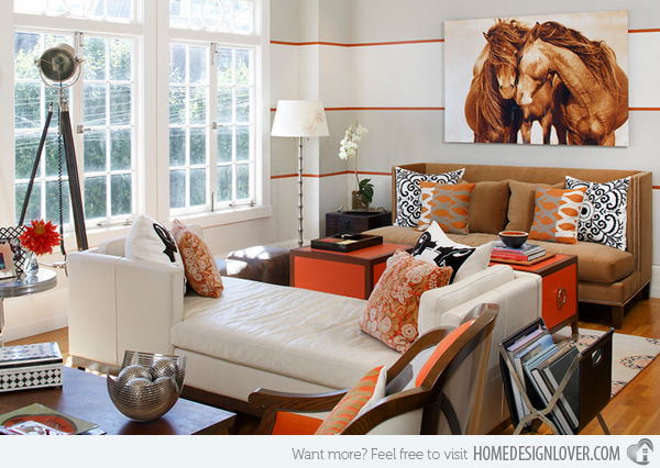  Home Living Rooms 15 Luscious Orange and White Living Rooms
