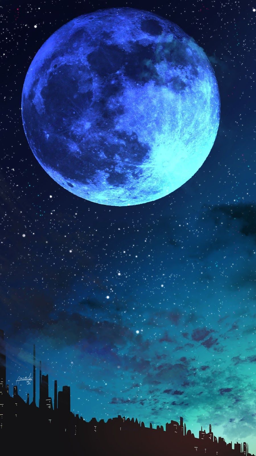 Blue Moon iPhone Wallpaper On