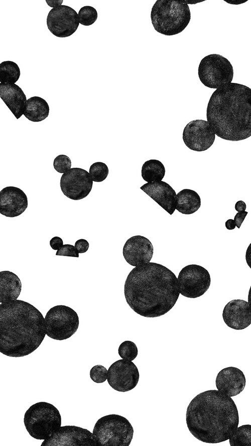 Ears White Black Mickey Mouse iPhone Wallpaper