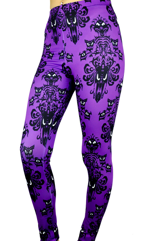 Free download Haunted Mansion Wallpaper Pattern Purple Leggings Pants ...