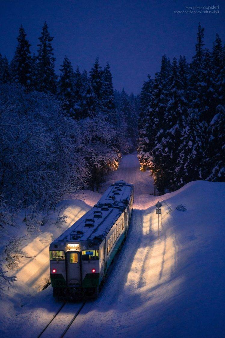 Train Night Winter Wallpaper HD Desktop And Mobile