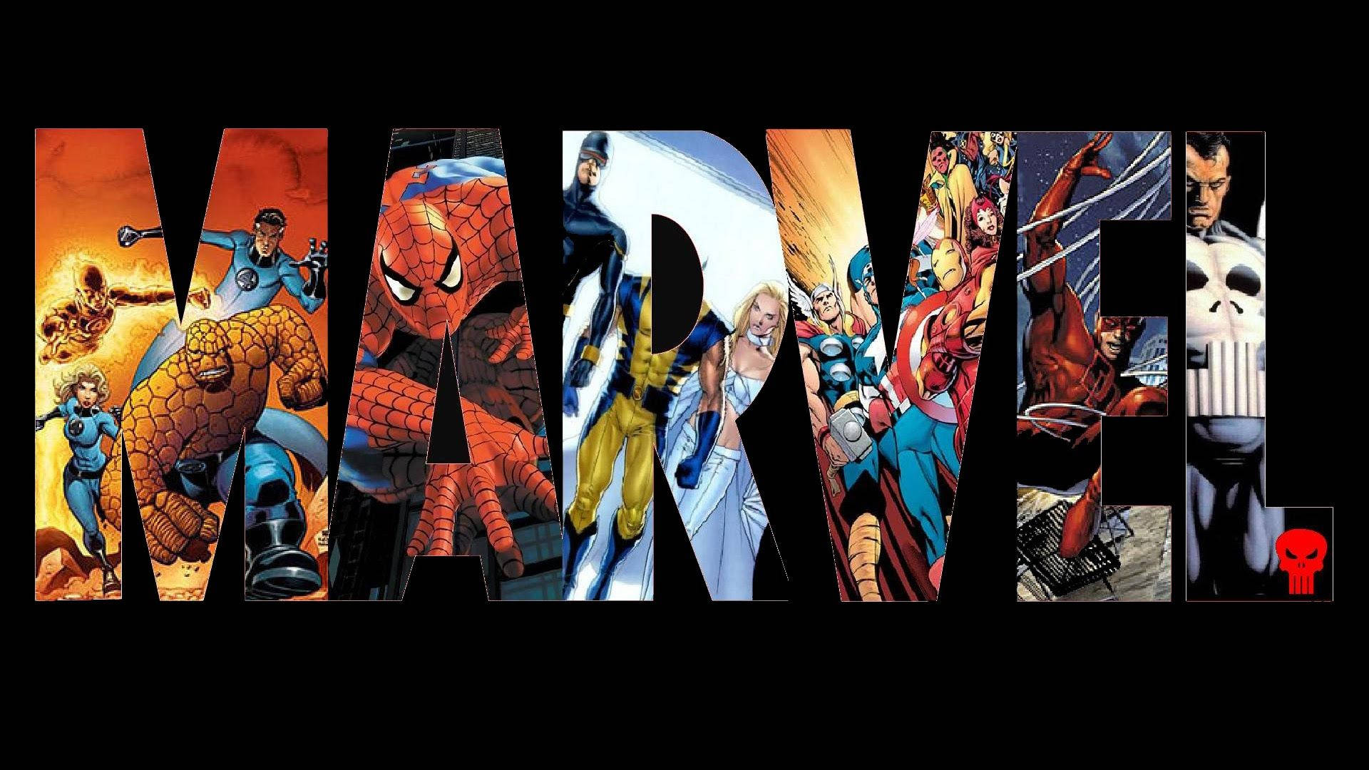 Marvel superhero collage wallpaper