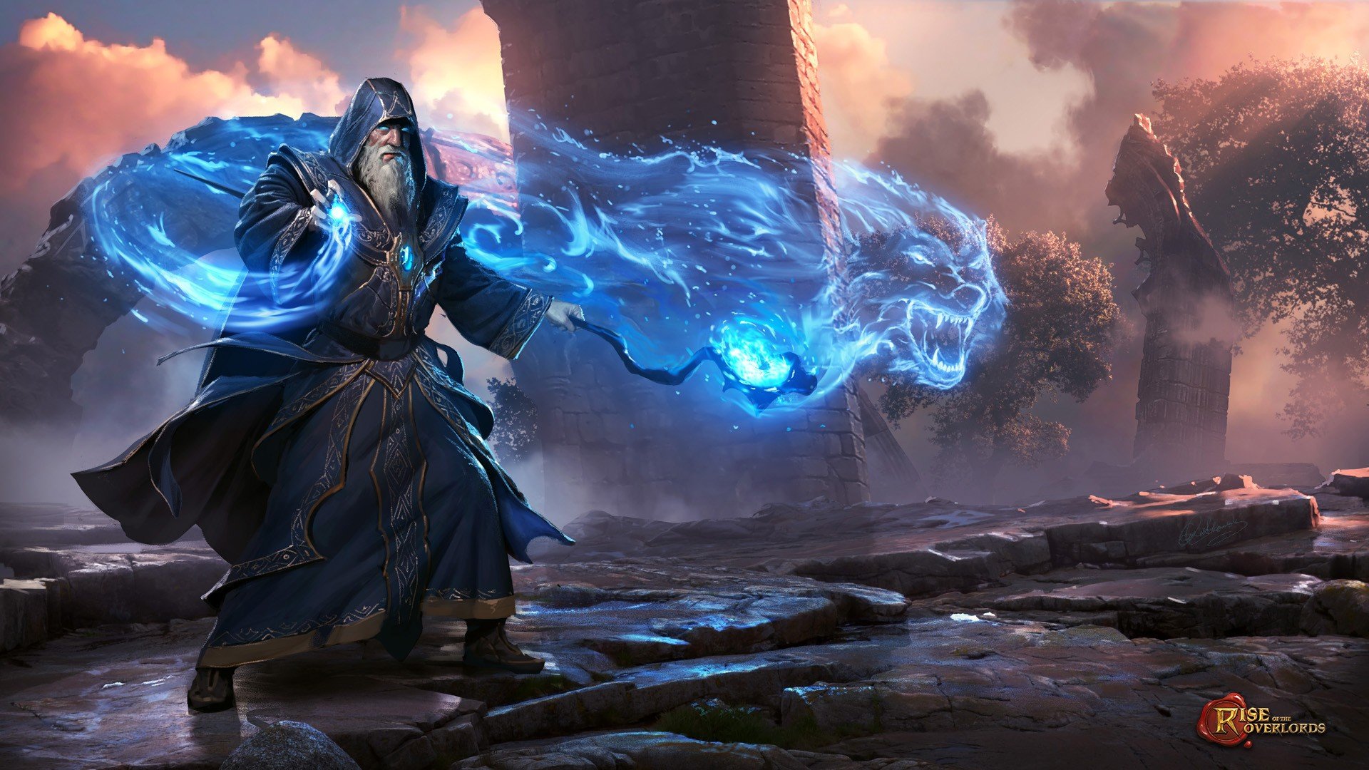 Wizard Men Beards Artwork Magic Robes Video Games HD Wallpaper