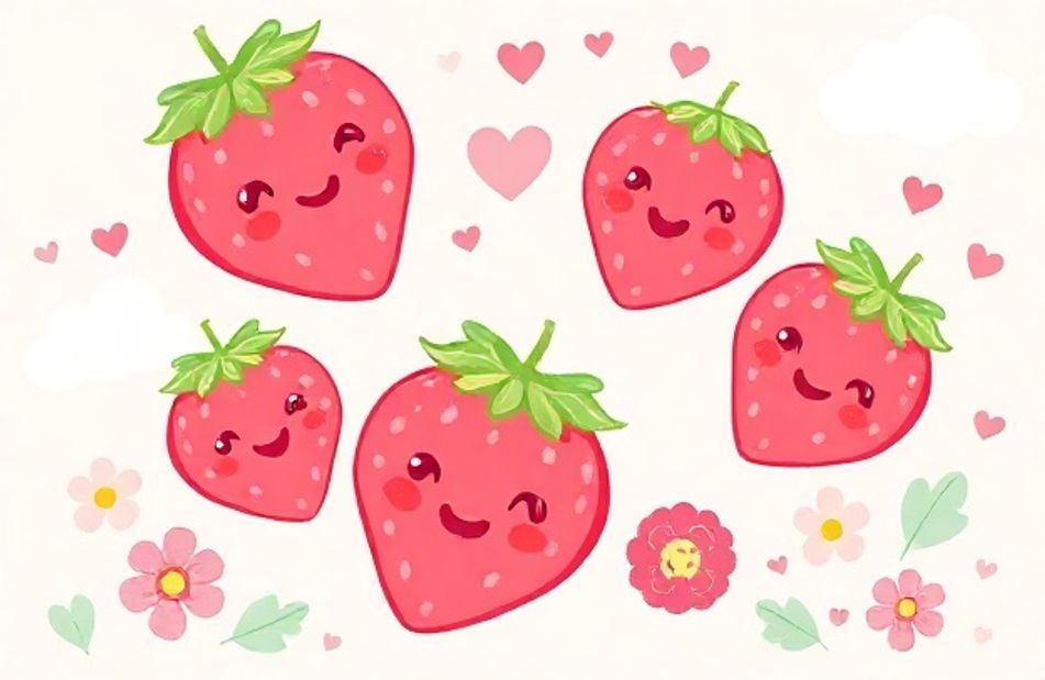 Kawaii Strawberry Wallpaper
