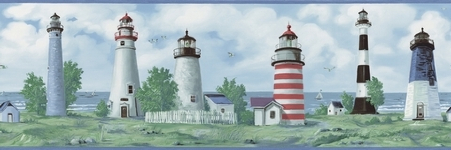 Bc1580137 Lighthouse Wallpaper Border Design By Color Blue List Price