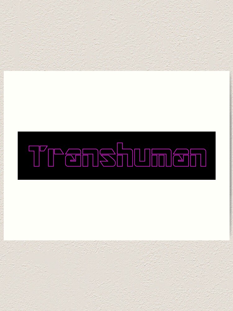 Transhuman Purple Outline On Black Background Art Print By
