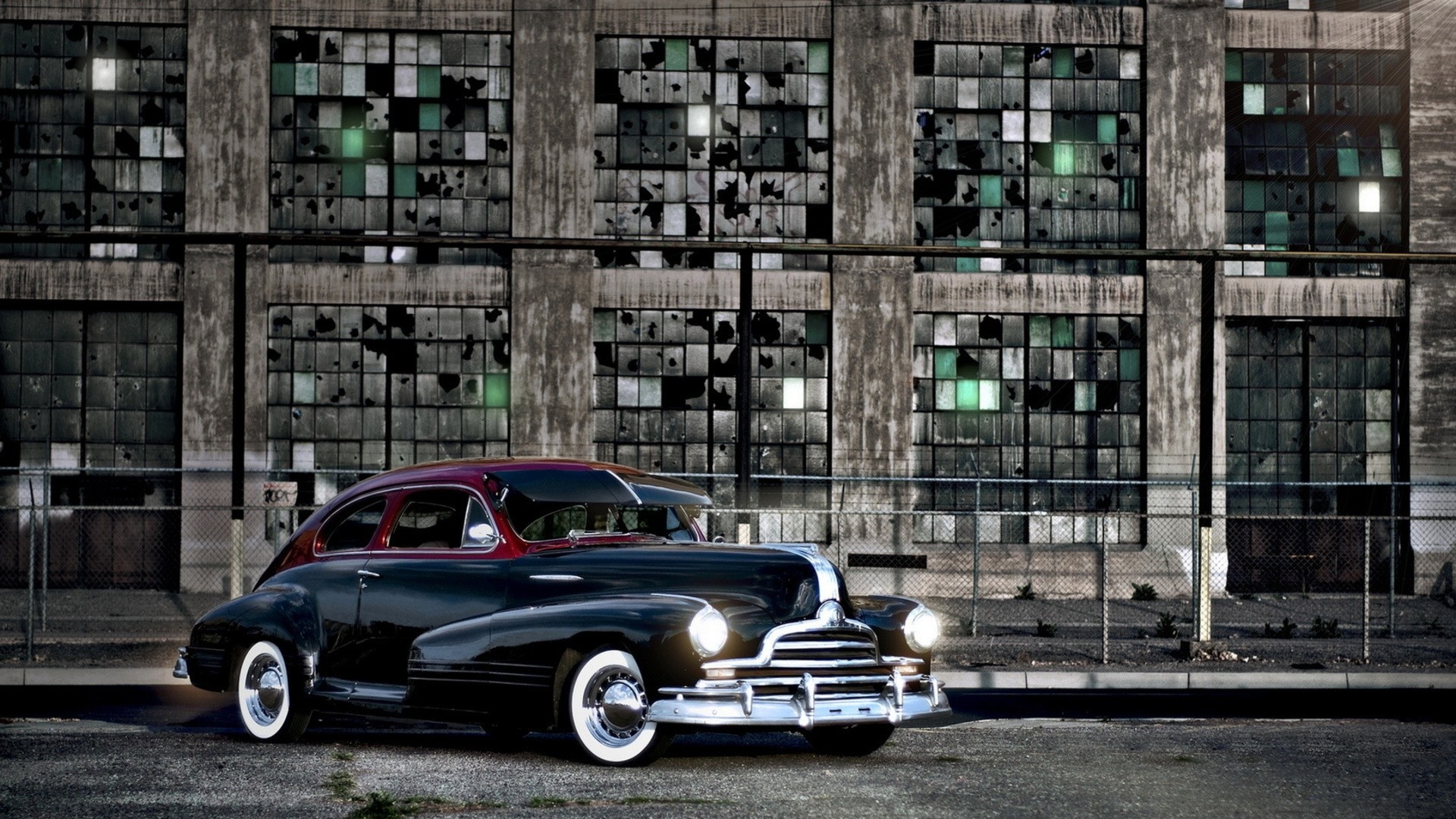 Wallpaper Vintage Chevrolet At An Abandoned Warehouse Fence Car