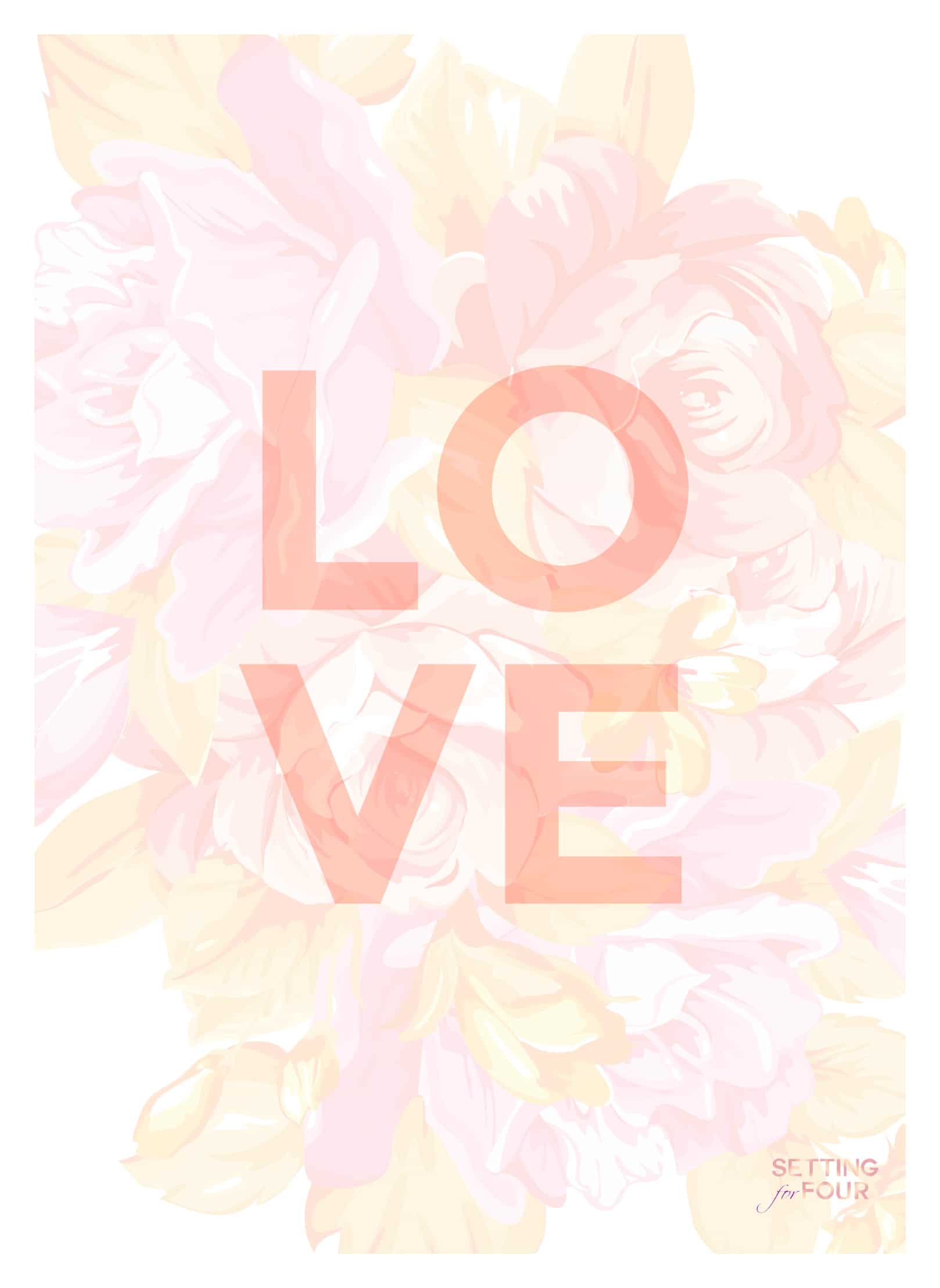 Floral iPhone iPad Wallpaper And Printable Art Setting For