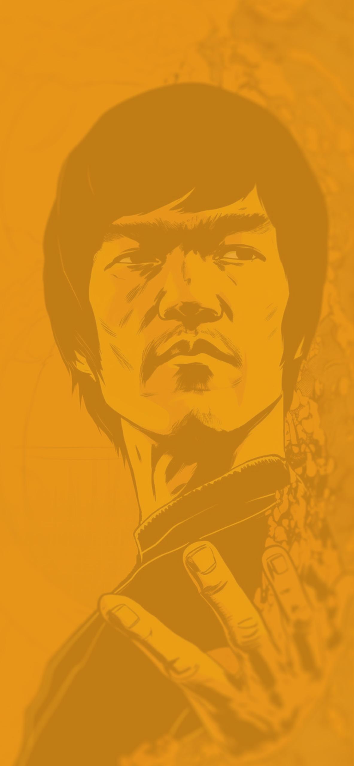 Bruce Lee Orange Wallpaper For iPhone