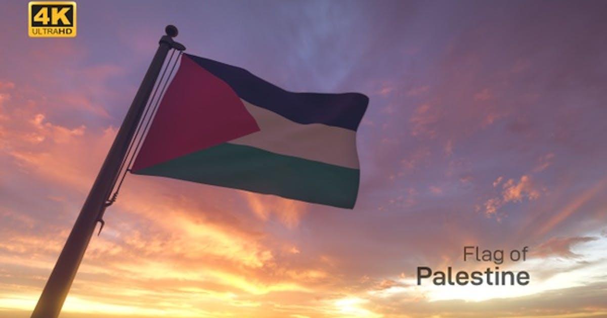 Palestine Flag On A Flagpole V3 Stock Video Envato Elements