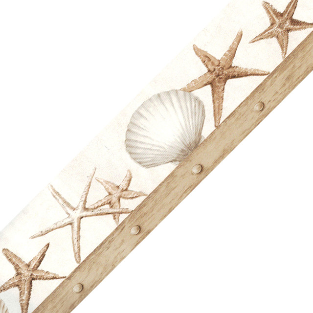 Nautical Seashells Starfish Prepasted Wall Border Roll Contemporary