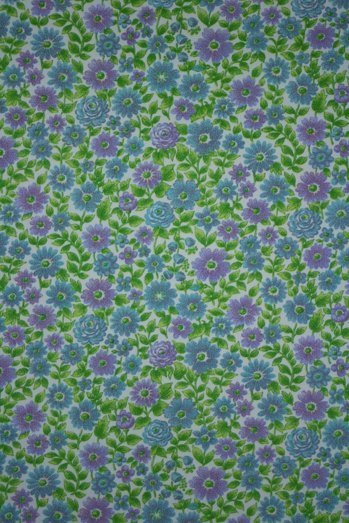 Blue And Purple Small Pattern Floral Wallpaper
