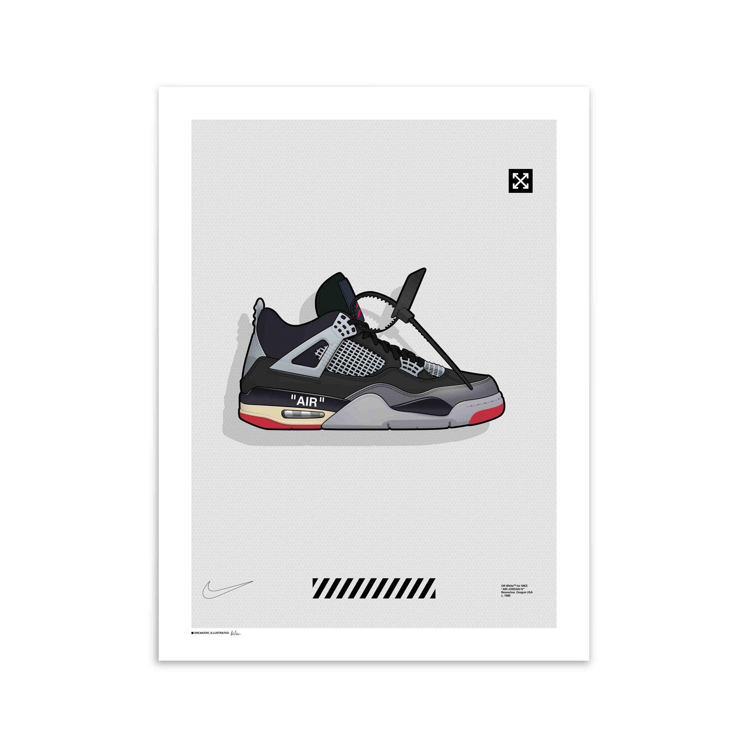 Off White X Nike Air Jordan Bred Poster Sneakers Illustrated
