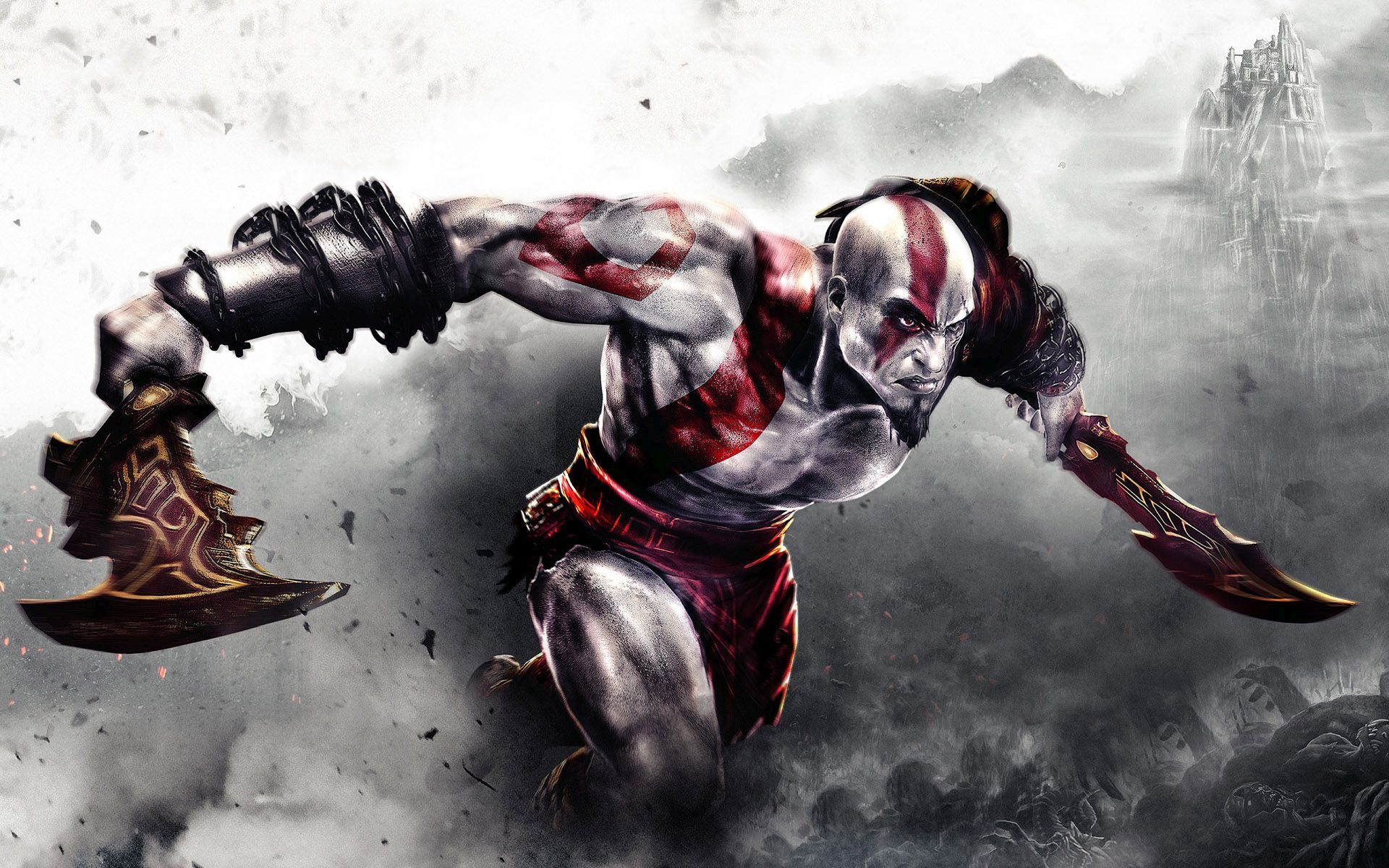 Kratos Fighting In God Of War Wallpaper