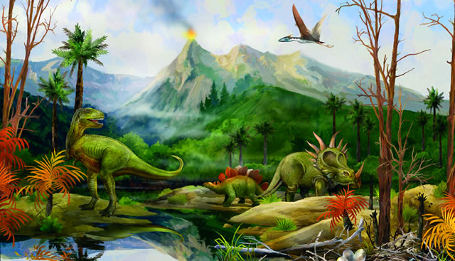 Dinosaur World Large Mural   Murals For Kids