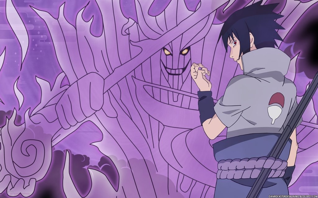 Download Sasuke With Sasuke Susanoo From Naruto Wallpaper  Wallpaperscom