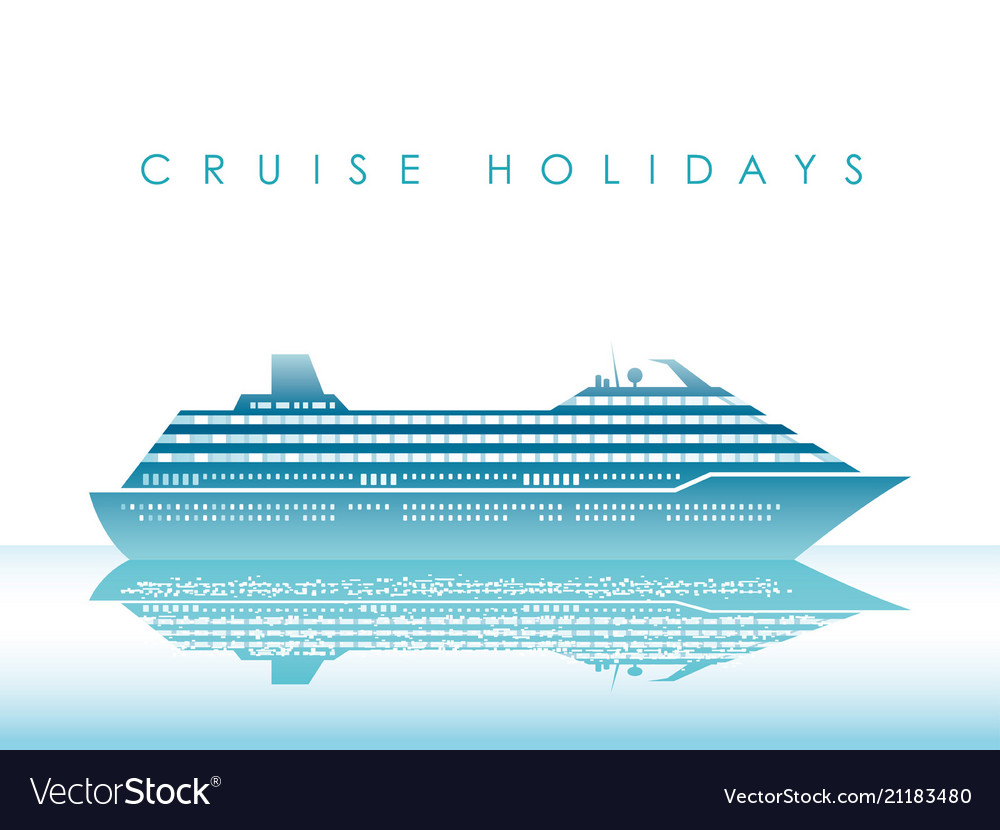 Cruise Liner On A White Background With Text Space
