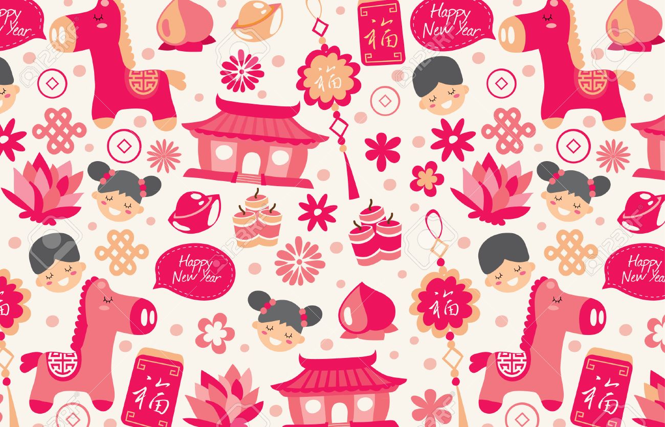 Chinese New Year Wallpaper In Red Royalty Svg Cliparts