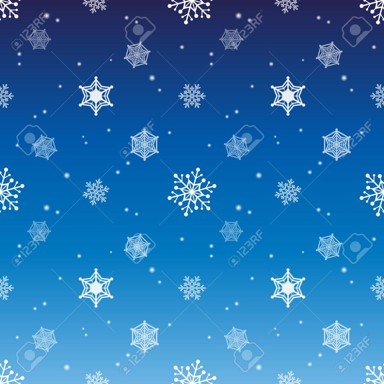 Snowflake Gradient Blue Colour Background Christmas Pattern