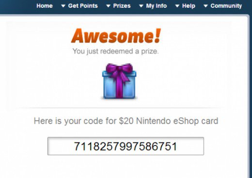 Nintendo 3DS eShop Card Code
