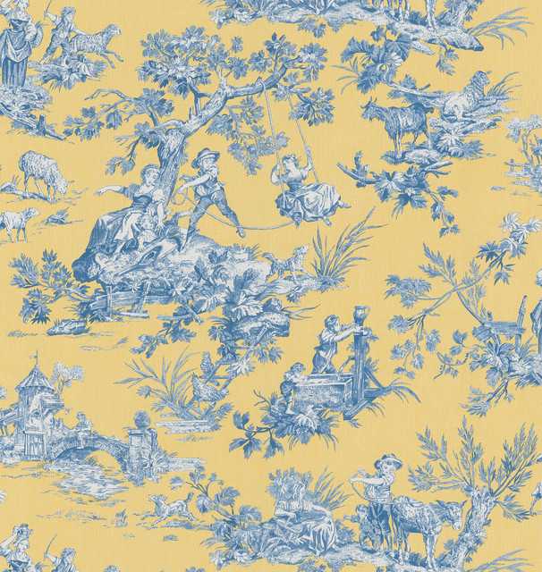 Toile Wallpaper Contemporary By Overstock