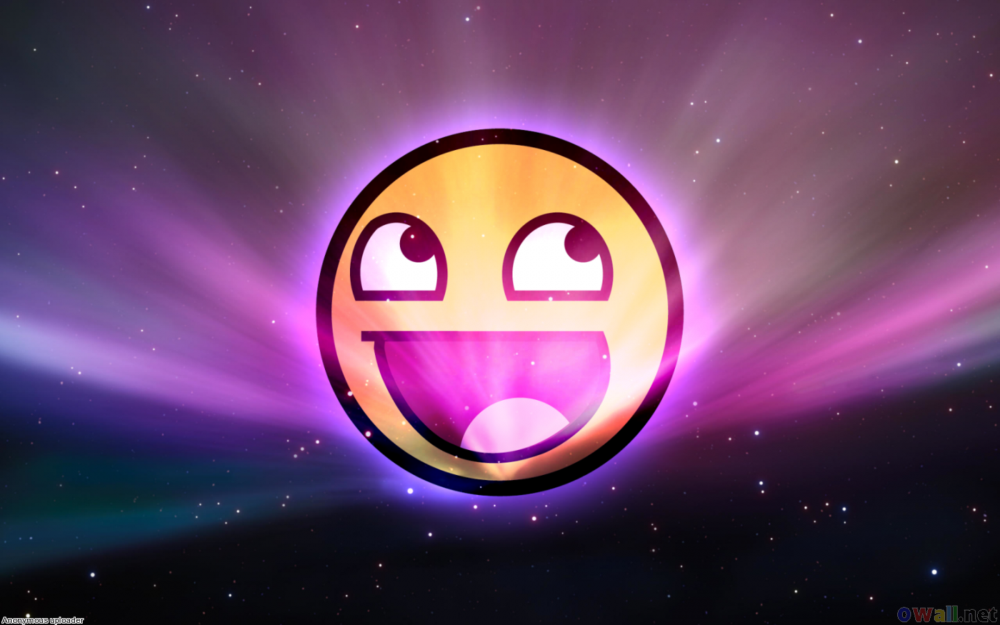 Smiley Face In Space Wallpaper Open Walls