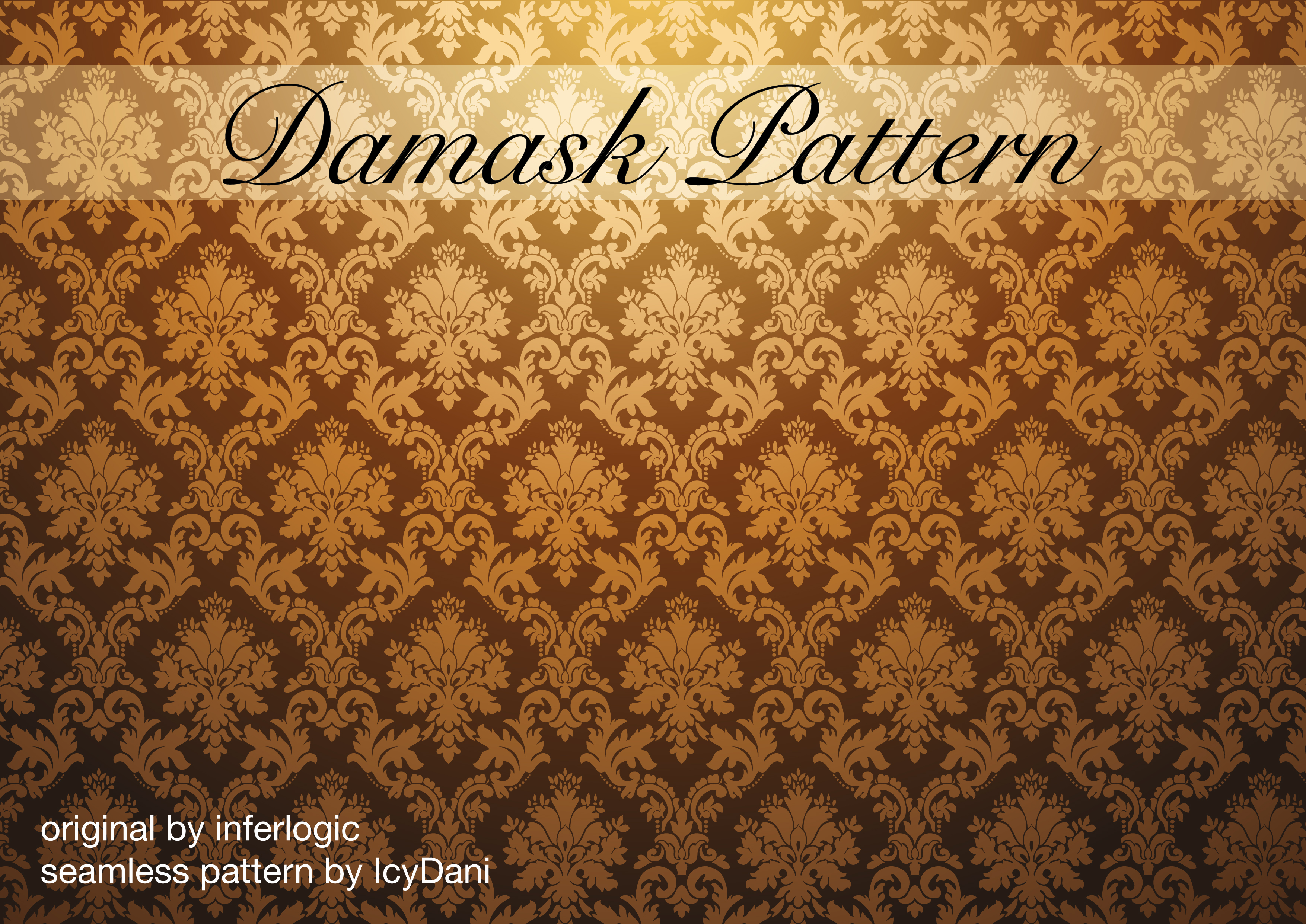 Damask Pattern Seamless By Icydani Black Background