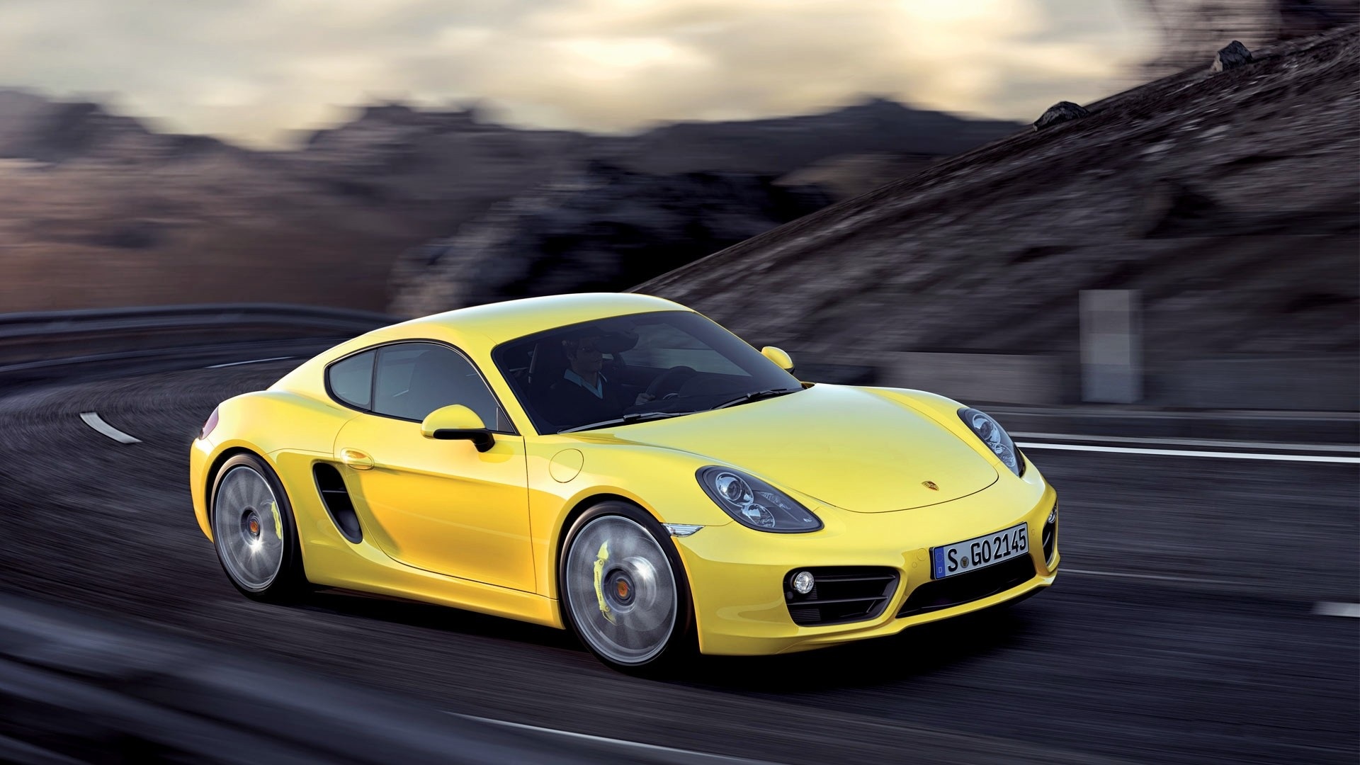 Yellow Porsche Cayman S Wallpaper