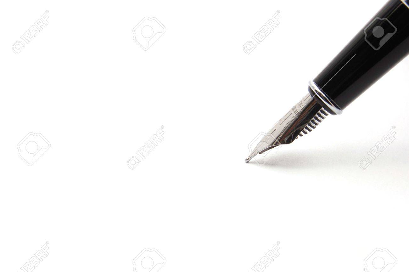 Business Fountain Pen Isolated On White Background Stock Photo