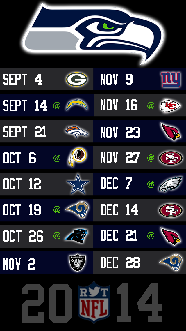 NFL Seattle Seahawks 2014 Schedule