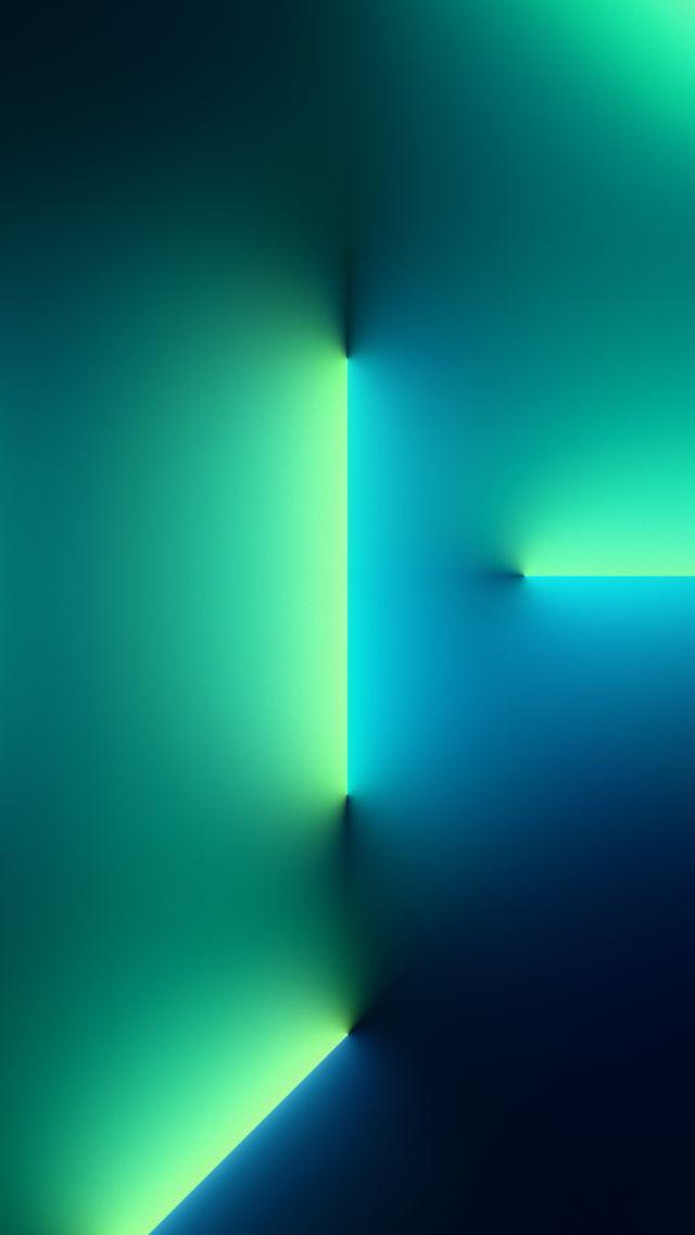 Wallpaper iPhone 13 Pro light beams abstract iOS 15 Apple