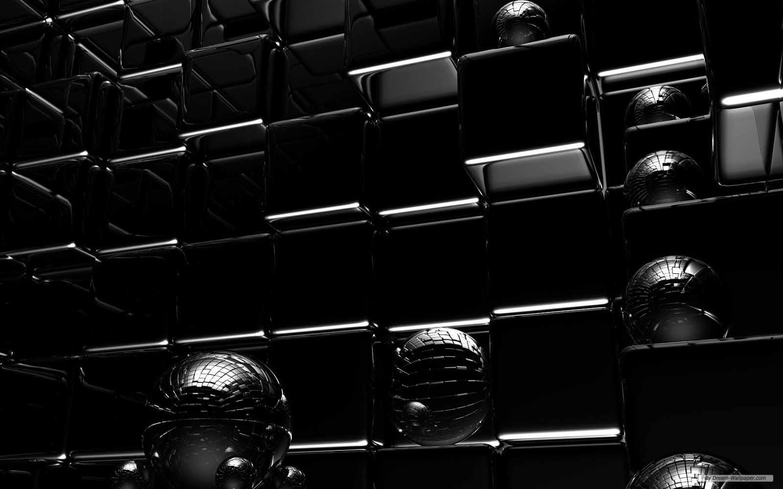 Black Wallpaper 3d Tiles White