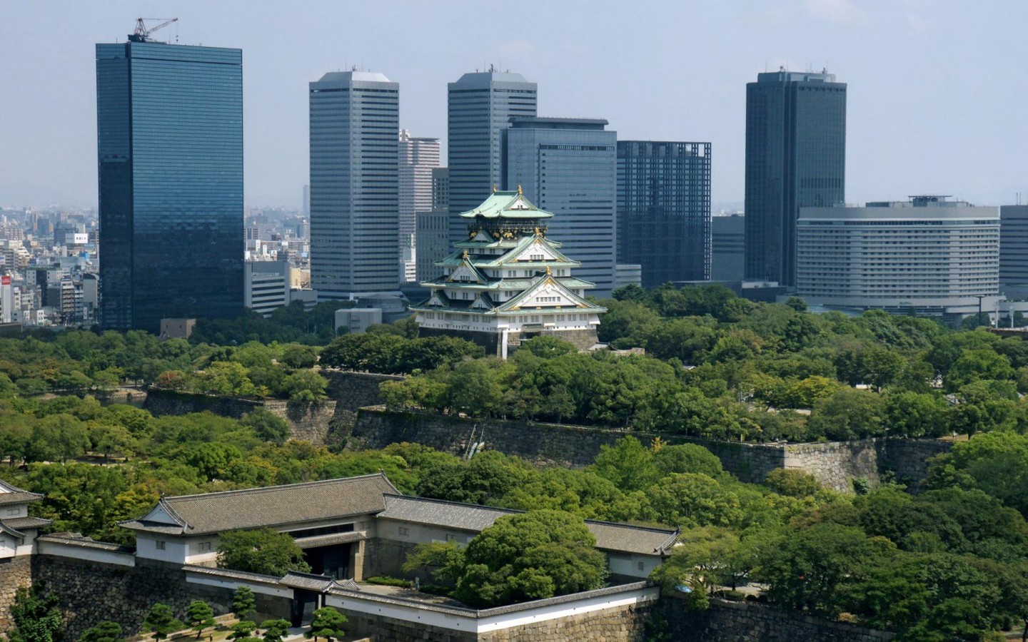 Osaka Castle Japan Cityscape   1440x900 iWallHD   Wallpaper HD