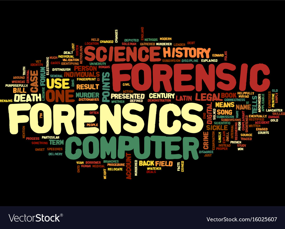 Forensic Puter History Text Background Word Vector Image