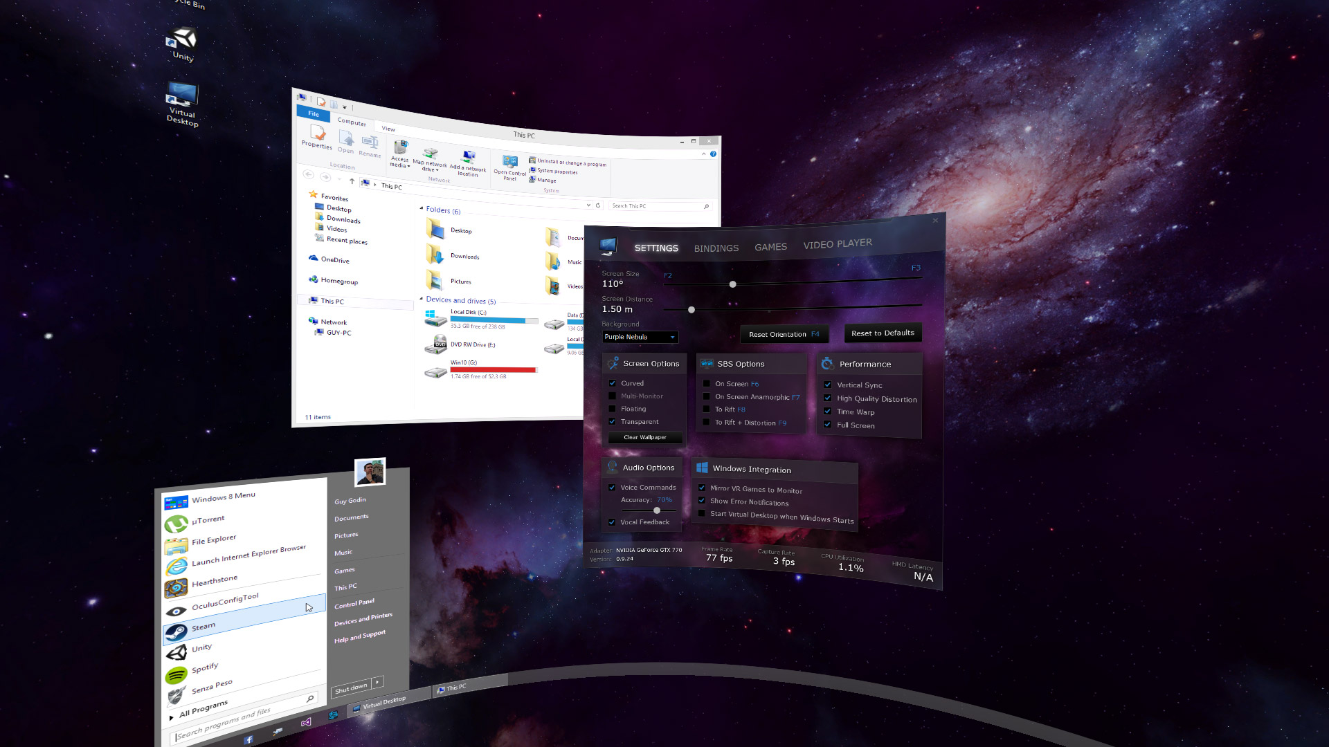 Virtual Desktop Oculus Rift Windows Reality
