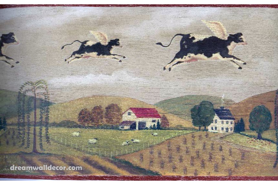 Black Country Cows Wallpaper Border 900x600