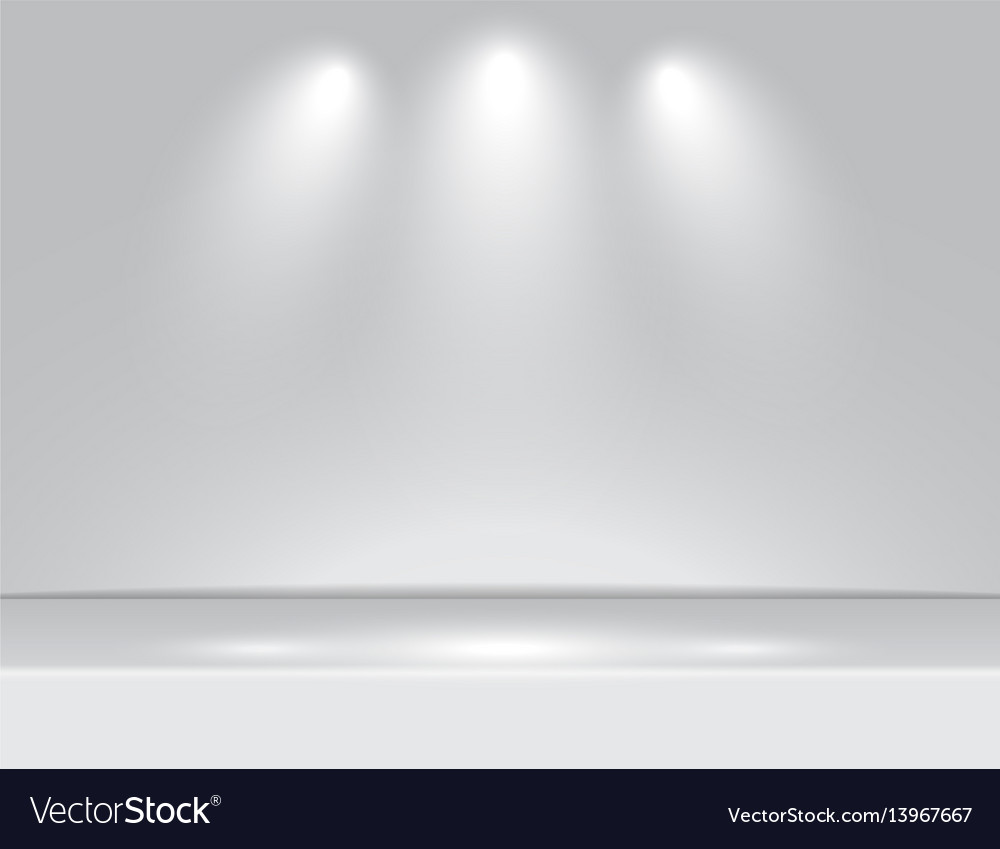 Spotlight Gray Light Rays Room Studio Background Vector Image