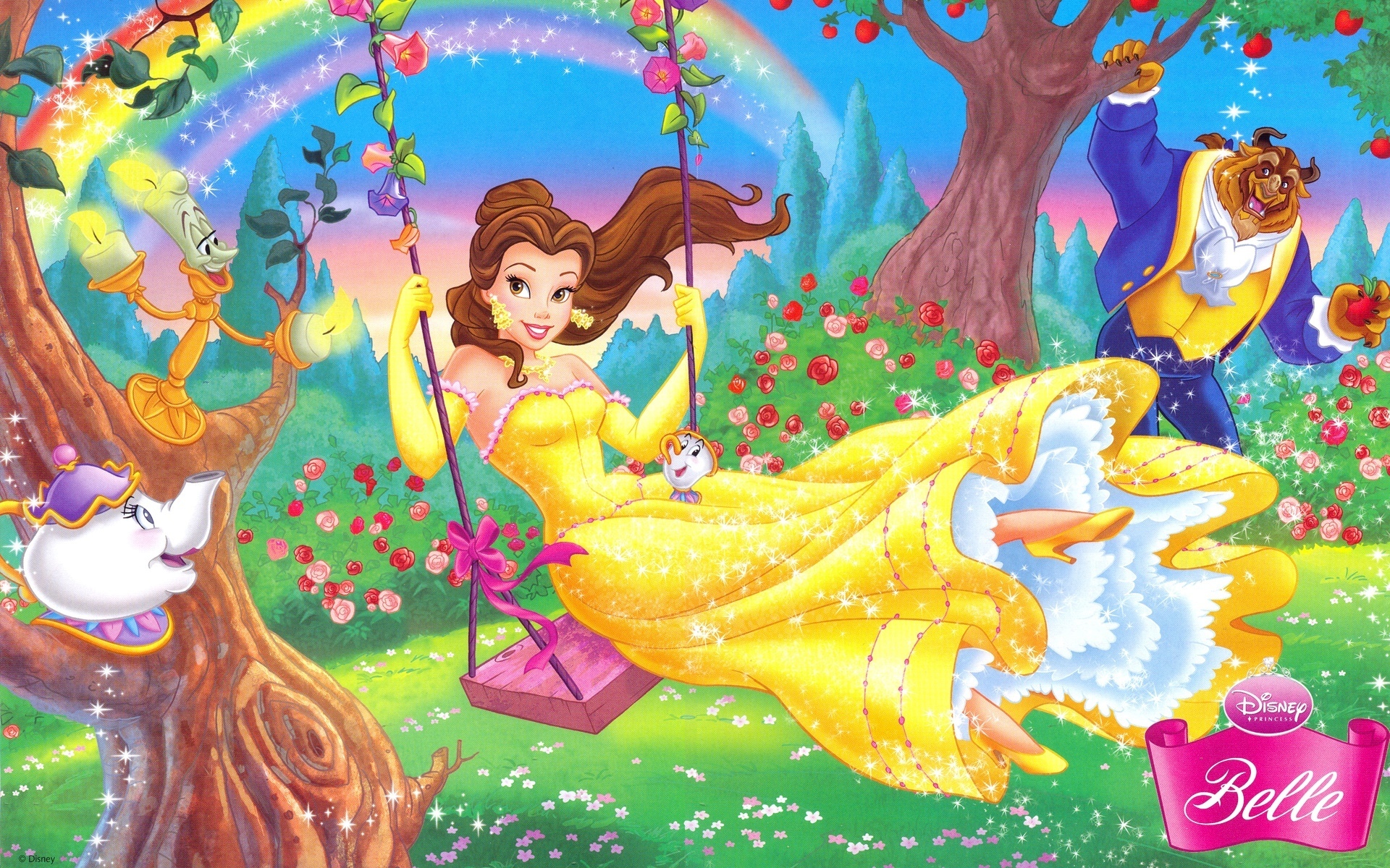 Belle And Beast Disney Couples Wallpaper