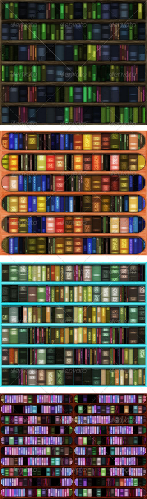 Four Library Background Ideal For Website Or Background