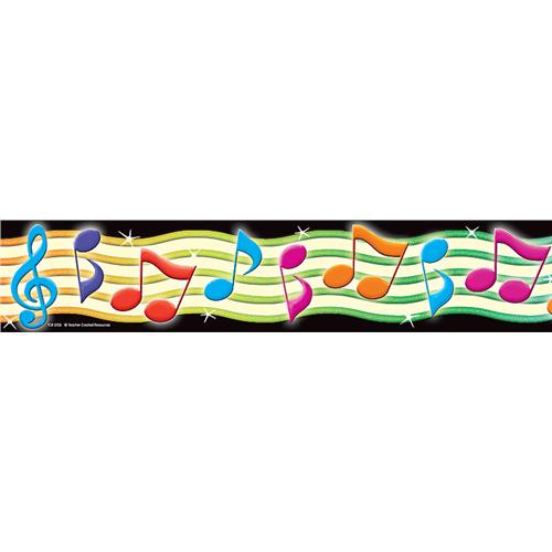 Colorful Music Notes Border Musical Straight
