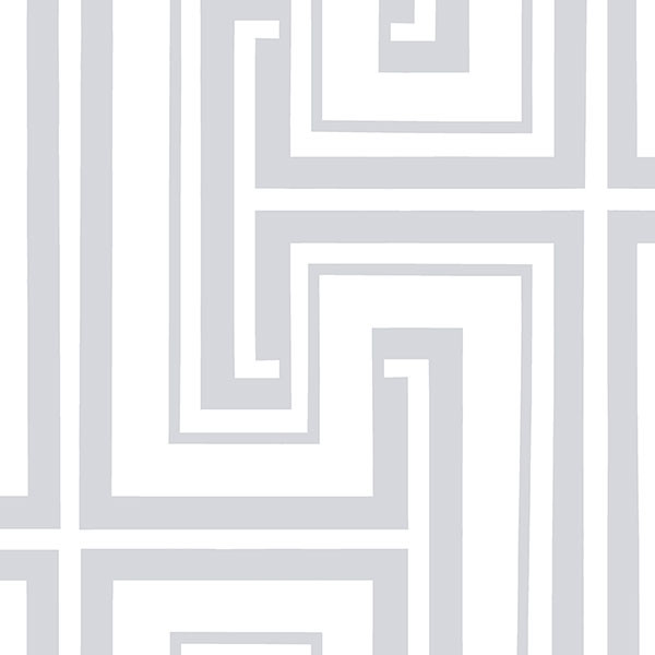 Maze Geometric Wallpaper Gray White 1 Bolt modern wall decor 600x600