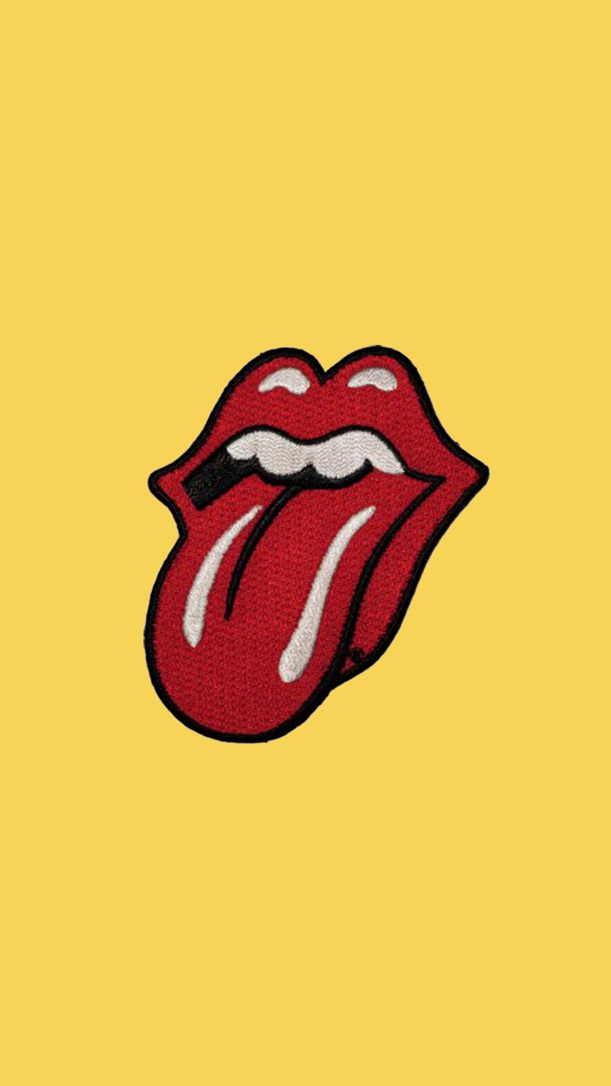 Yellow Lockscreen Wallpaper Background Lips Aesthetic Red
