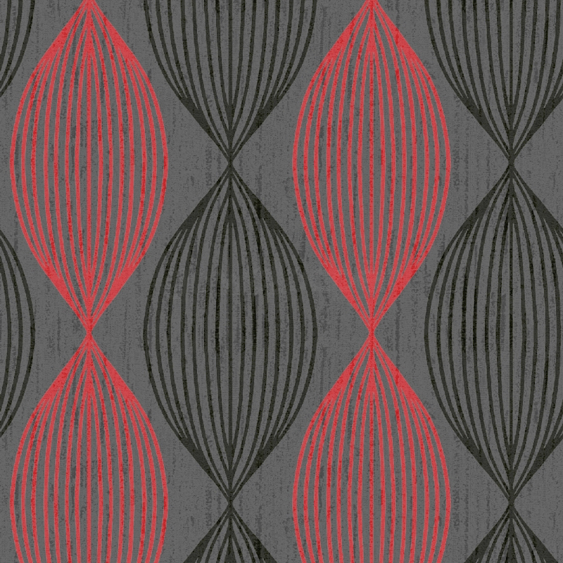 Orbit Red Black Grey Contemporary Wallpaper Gowallpaper