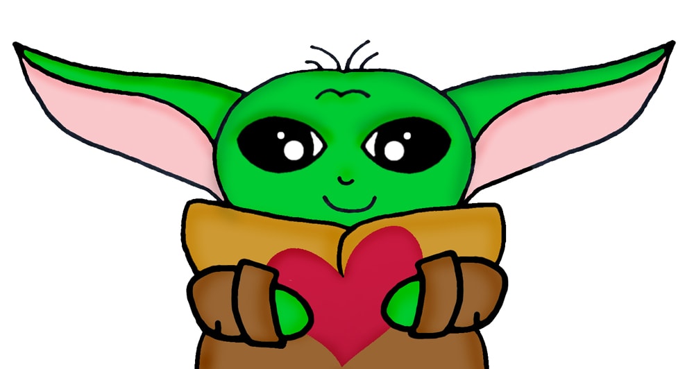 Baby Yoda Valentines Drawings