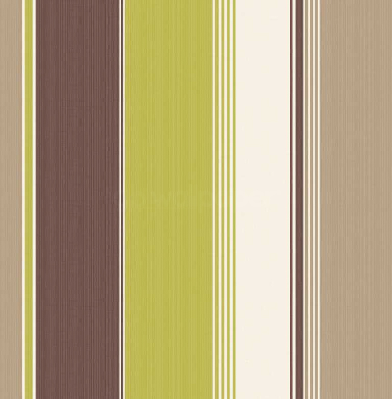 Debona Stripe Chocolate Lime Beige Wallpaper