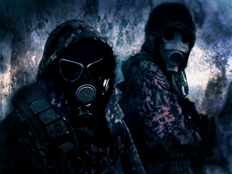 Gas Mask Wallpaper Soldiers Weapons Masks